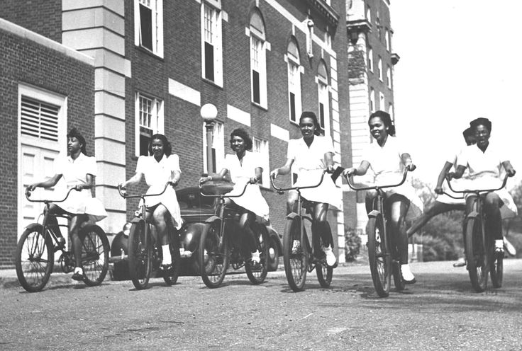Howard University Students bicycle riding1949