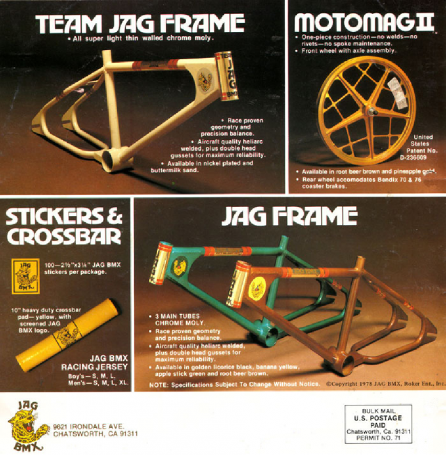 jag bmx frame pads catalog